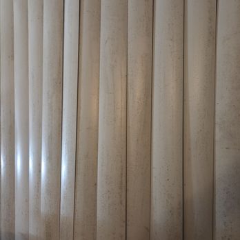 Valley Oak - MOLD- Living room sliding glass door & blinds. - Apartments Near Me - Modesto, California