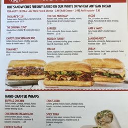 Front of menu
