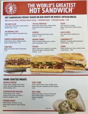 Menu photo 1 Earl of Sandwich Langley, BC