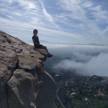 Potato Chip Rock - really fantastic and terrifying rock we found on the way up - Hiking Near Me - Poway, California