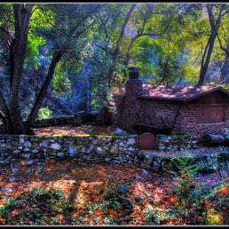A cabin on the hike to the falls