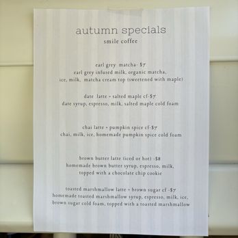 Smile Coffee - Menu Sept 2026 - Coffee & Tea Near Me - Indian Trail, North Carolina Smile Coffee - Menu Sept 2026 - Coffee & Tea Near Me - Indian Trail, North Carolina