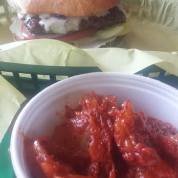 Bumblebees BBQ and Grill - Kalbi burger with a side of kimchi - New American Near Me - Midvale, Utah