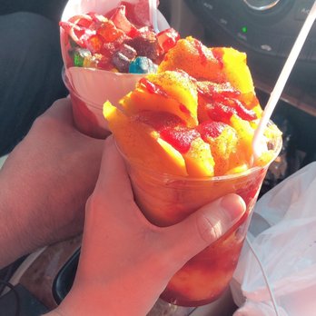 Chamoy Dreams - Mangonada with fruit and Mangonada with Gummi Bears - Food Trucks Near Me - San Antonio, Texas