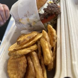 Classic burger and Fries. The special sauce for the fryers is .50c but worth trying! Classic burger and Fries. The special sauce for the fryers is .50c but worth trying!