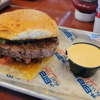 Boat Town Burger Bar - Texas 2 Burger with Pico, Guacamole, and Queso - Burgers Near Me - Kingsland, Texas Boat Town Burger Bar - Texas 2 Burger with Pico, Guacamole, and Queso - Burgers Near Me - Kingsland, Texas