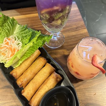 Pho Ever - Alhambra - Chicken Egg Rolls - 4pcs and Strawberry Dream - Vietnamese Near Me - Alhambra, California