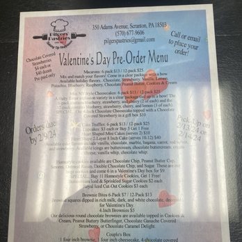 Pilgers’ Pastries - Valentine's Day menu - Bakeries Near Me - Scranton, Pennsylvania Pilgers’ Pastries - Valentine's Day menu - Bakeries Near Me - Scranton, Pennsylvania