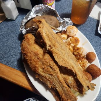 Captain Steve's - Fried Whole Catfish, Grilled Sea Scallops, Baked Potato, Hush Puppies - Seafood Near Me - Harrisburg, North Carolina Captain Steve's - Fried Whole Catfish, Grilled Sea Scallops, Baked Potato, Hush Puppies - Seafood Near Me - Harrisburg, North Carolina