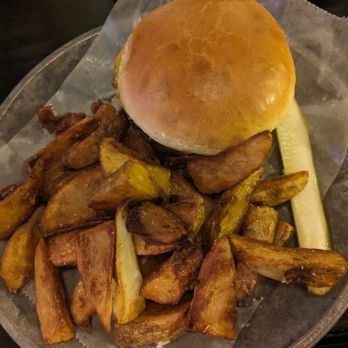 Pleasant House Pub - Pub burger with fries - British Near Me - Chicago, Illinois Pleasant House Pub - Pub burger with fries - British Near Me - Chicago, Illinois