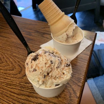Annapolis Ice Cream - Coconut Chocolate Chip (front) and Vanilla Nutella (back). - Ice Cream & Frozen Yogurt Near Me - Annapolis, Maryland