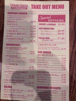 Menu photo 2 Spring Creek Barbeque Missouri City, TX Menu photo 2 Spring Creek Barbeque Missouri City, TX