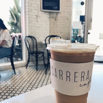 Carrera Cafe - Cold 16 oz. Iced Latte - Cafes Near Me - Los Angeles, California Carrera Cafe - Cold 16 oz. Iced Latte - Cafes Near Me - Los Angeles, California