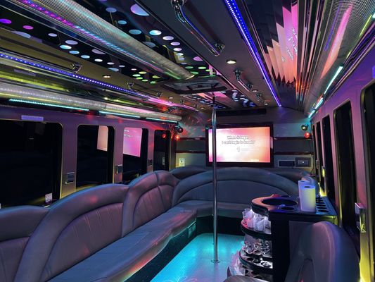 Inside of the Bus - -The Rate Is $175 Per Hour, 2 Hours Minimum Required, And The Party Bus Seats Up To 22 Passengers. This Rate Includes Karaoke, Bottles Of Water, Ice And A Pole To Dance. -If Your Pick Up Location And Destinations Are In Fort Worth, I Have To Charge An Extra Hour Because Of The Long Distance. And If Your Pick Up / Drop Off Location Is In Fort Worth, But If You Want To Be Driven Around To Dallas From Forth Worth, You Will Be Charged 2 Extra Hours. Again, This Is To Cover The Extra Miles And Time Spent Driving To These Locations. -Please Let Me Know If You Have Any Questions. Inside of the Bus - -The Rate Is $175 Per Hour, 2 Hours Minimum Required, And The Party Bus Seats Up To 22 Passengers. This Rate Includes Karaoke, Bottles Of Water, Ice And A Pole To Dance. -If Your Pick Up Location And Destinations Are In Fort Worth, I Have To Charge An Extra Hour Because Of The Long Distance. And If Your Pick Up / Drop Off Location Is In Fort Worth, But If You Want To Be Driven Around To Dallas From Forth Worth, You Will Be Charged 2 Extra Hours. Again, This Is To Cover The Extra Miles And Time Spent Driving To These Locations. -Please Let Me Know If You Have Any Questions.