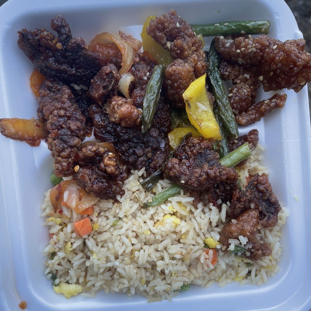 Beijing beef and honey chicken
