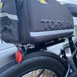 Long Beach Bicycles - This is where the rack and cargo bag shifted.