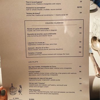 Le Coucou - menu - French Near Me - New York, New York Le Coucou - menu - French Near Me - New York, New York