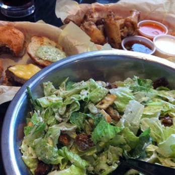 The Mad Duck - Beef sliders, Caesar salad (full), & naked wings w/ Asian sweet sauce, ranch, & hot sauces - American Near Me - Clovis, California The Mad Duck - Beef sliders, Caesar salad (full), & naked wings w/ Asian sweet sauce, ranch, & hot sauces - American Near Me - Clovis, California