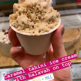 Seed + Mill - Caramel tahini ice cream topped with halavah - Desserts Near Me - New York, New York