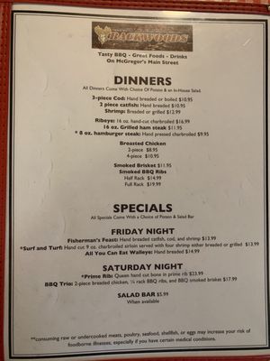 Menu photo 2 Backwoods Bar & Grill McGregor, IA