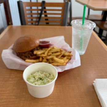 Water Shack - BBQ Pulled Pork Sandwich with French Fries, Cole Slaw and Sprite Soft Drink. - Water Stores Near Me - Vista, California Water Shack - BBQ Pulled Pork Sandwich with French Fries, Cole Slaw and Sprite Soft Drink. - Water Stores Near Me - Vista, California