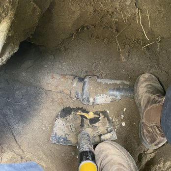 Fix It Quick Plumbing - Newer sewer pipe going into older, smaller sewer pipe. The smaller pipe needs replacement - Plumbing Near Me - Canoga Park, California