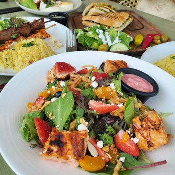 The Olive Restobar - Delicious Napa Salad with Salmon - Mediterranean Near Me - Downey, California