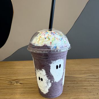 Rio Juice - The Boo Drink--special for Halloween! Taro and acai protein shake. - Acai Bowls Near Me - Modesto, California
