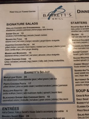 Menu photo 8 Barrett's Grill Hunt Valley, MD