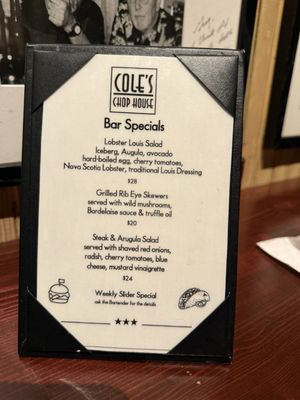 Menu photo 1 Cole's Chop House Napa, CA