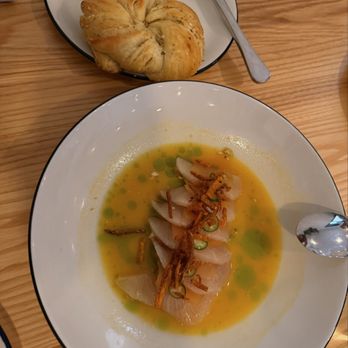 Grove - Hamachi crudo and bread - New American Near Me - Grand Rapids, Michigan