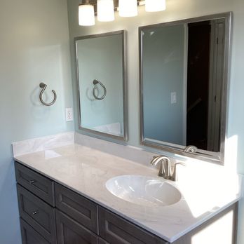 Cruikshank Plumbing - Bathroom Remodel - New Vanity and top with new faucet, matching lights and mirrors - Plumbing Near Me - Pataskala, Ohio Cruikshank Plumbing - Bathroom Remodel - New Vanity and top with new faucet, matching lights and mirrors - Plumbing Near Me - Pataskala, Ohio