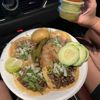 Tacos Baeza - asada & suadero tacos! potato's are so good - Food Trucks Near Me - San Gabriel , California