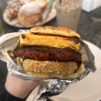 Kasama - Breakfast Sandwich (Longanisa, Egg, Cheese, and Hashbrown) - Filipino Near Me - Chicago, Illinois