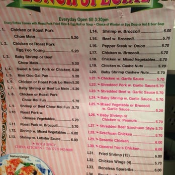 China Kitchen - the menu for lunch special - Chinese Near Me - Jensen Beach, Florida