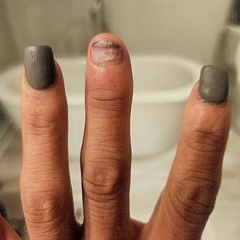 The Nail Hub - What got ripped off less then 24 hrs after I got them done. You can also see the quality of shape and polish - Nail Salons Near Me - Brookfield, Wisconsin