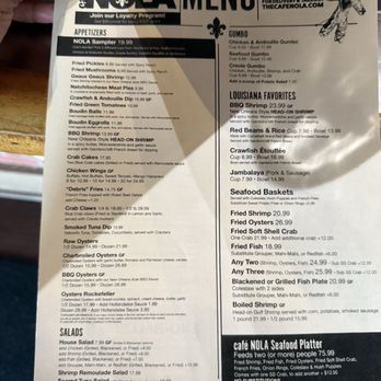 Cafe Nola - Menu - Cajun/Creole Near Me - Gulf Breeze, Florida