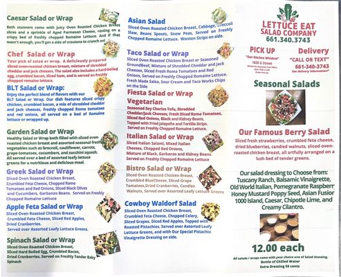 Menu photo 1 Lettuce Eat Bakersfield, CA Menu photo 1 Lettuce Eat Bakersfield, CA