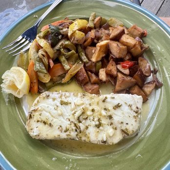 The Upper Deck - No ifs, ands, or buts about this hunk of halibut! - New American Near Me - Southwest Harbor, Maine