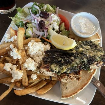 Georges Greek On Second - Chicken Spinachi Combo - Greek Near Me - Long Beach, California