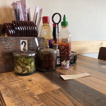 Ghien Mi Go - Condiments - yummy chili oil and pickled jalapenos. - Noodles Near Me - Westminster, California
