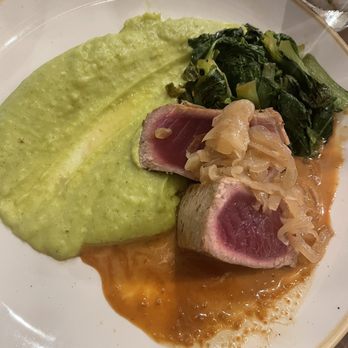 Monkeypod Kitchen - Ahi steak w/ jalapeño mashed potatoes. - Tacos Near Me - Honolulu, Hawaii Monkeypod Kitchen - Ahi steak w/ jalapeño mashed potatoes. - Tacos Near Me - Honolulu, Hawaii