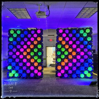 Designs By Cupid - Glow in the Dark Employee Appreciation Balloon Wall - Balloon Services Near Me Designs By Cupid - Glow in the Dark Employee Appreciation Balloon Wall - Balloon Services Near Me