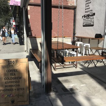 Earth Bean Coffee - Bench and a swing?  Fun! - Coffee & Tea Near Me - Los Angeles, California