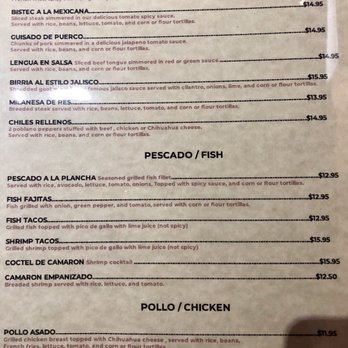Mexico Uno - Menu (Aug 2019) - Mexican Near Me - Palatine, Illinois