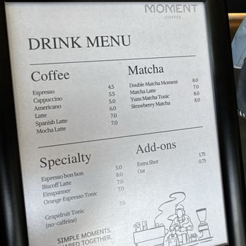 Moment Coffee - Menu - Coffee & Tea Near Me - Seattle, Washington Moment Coffee - Menu - Coffee & Tea Near Me - Seattle, Washington