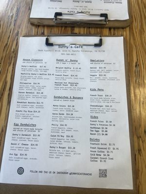 Menu photo 1 Sunny's Cafe Rancho Cucamonga, CA Menu photo 1 Sunny's Cafe Rancho Cucamonga, CA
