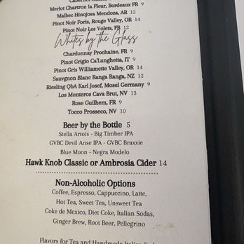 Stardust Cafe - Drink menu - American Near Me - Lewisburg, West Virginia