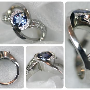 Atlantic Gems - Custom Sapphire & Diamond Ring in 18K White Gold. - Jewelry Near Me - Silver Spring, Maryland