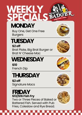 Menu photo 1 Thirsty Badger Lake Hallie, WI Menu photo 1 Thirsty Badger Lake Hallie, WI